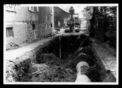 Probably Dorlar near Lahnau 1970 - Canal Construction Excavator Construction Machine - Photo 10x7cm