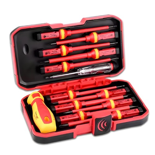 13x Insulated Electrician Screwdriver Set Pozi Philips Flat Torx Interchangeable - Picture 4 of 14
