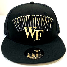 Wake Forest Demon Deacons NCAA NE Trucker Snapback Hat~ Black/Gold