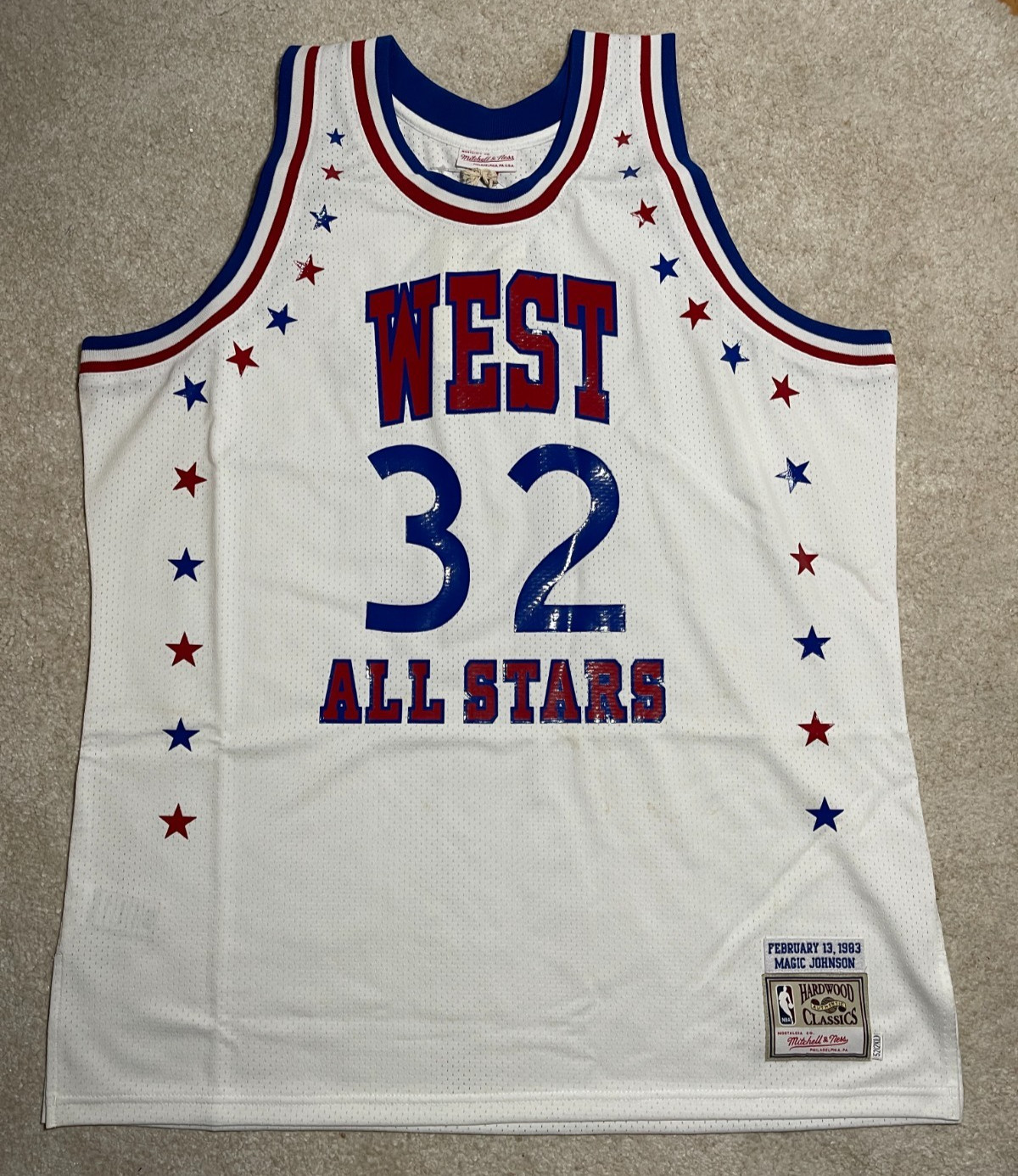 Mitchell & Ness Magic Johnson #32 1983 NBA All Star West Jersey 2XL ⚠️Has Marks