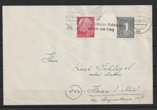 BRD Heuss Zusammendruck Zdr. WZ 16 b X Brief D&uuml;sseldorf - Haan, 1959 #1094113