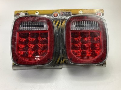 (2) Pilot NV5105L Red / Clear Rectangular Surface Mount LED Combo Light Lamps