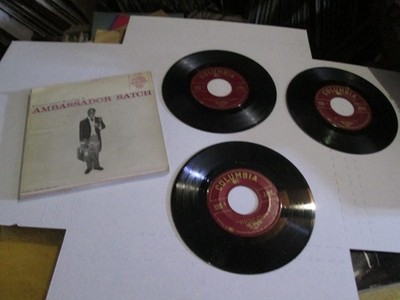 Louis Armstrong + His All-Stars Ambassador Satch 3 RECORD Columbia 45 SET B-840