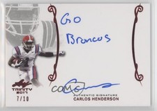 2017 Leaf Trinity Signatures Red Spectrum 7/10 Carlos Henderson #A-CH1 Auto 2r5