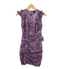 New EXPRESS Mini Dress XS Sexy Classic Cocktail Party Dance Animal Print Ruffles