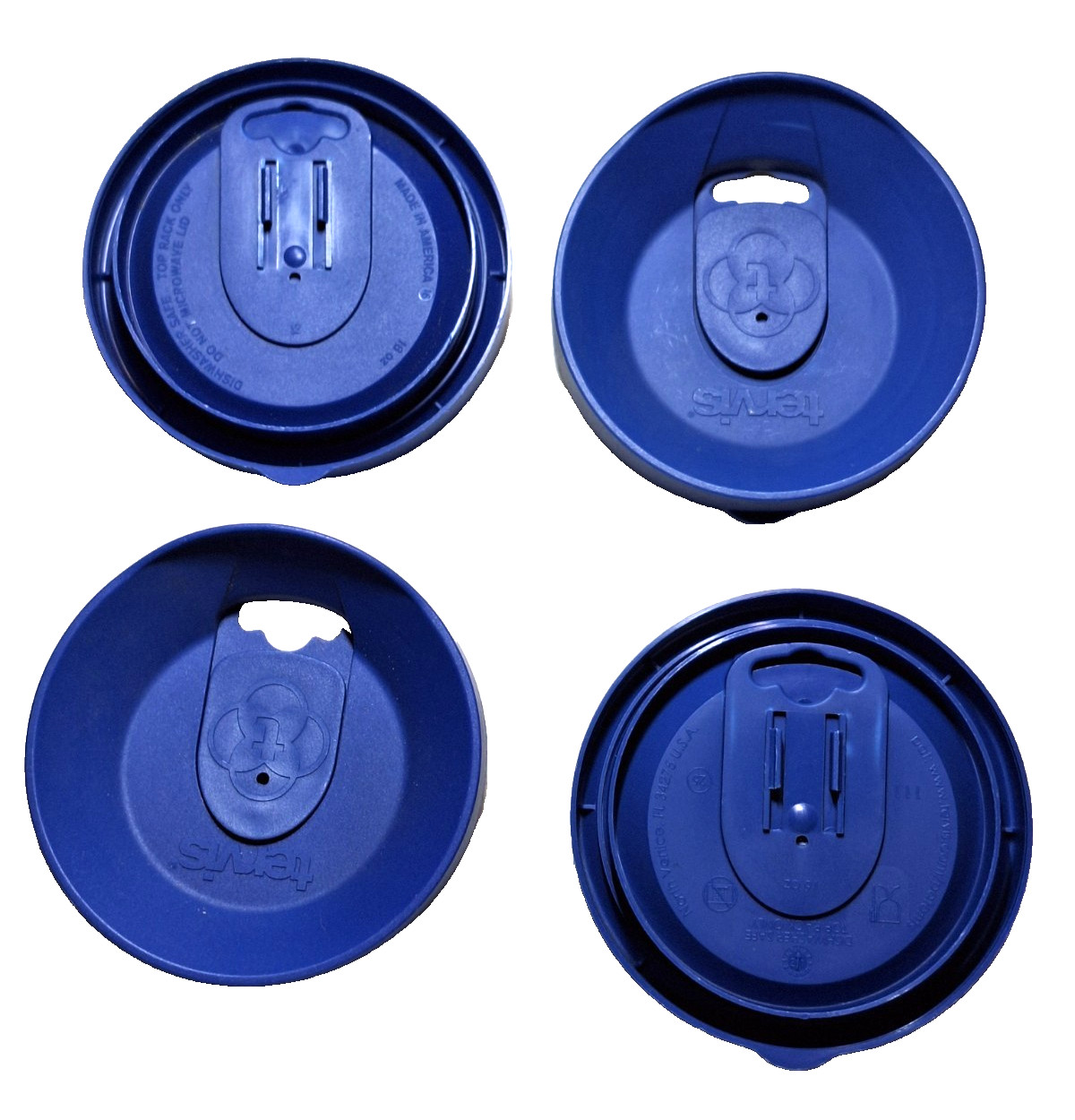Tervis Tumbler 16oz Travel Lid with Slider in Blue Lot Of 4