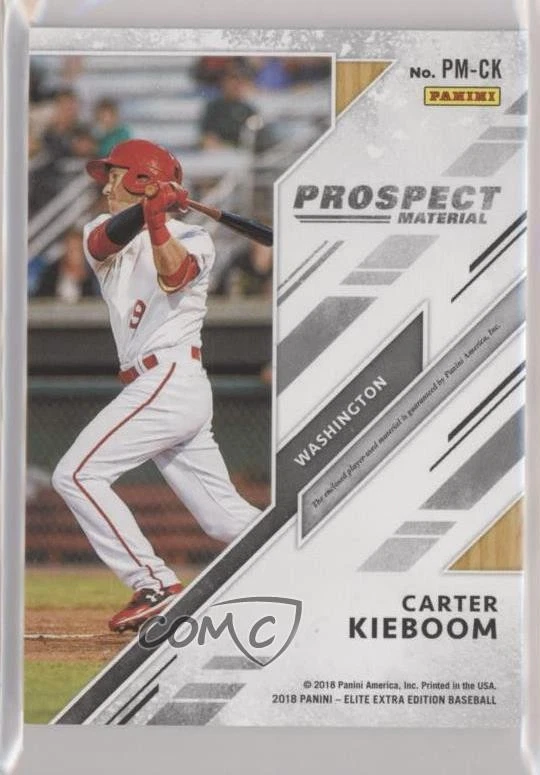 2018 Elite Extra Edition Prospect Materials Holo Silver 1/1 Carter Kieboom hg6 - Image 2 of 3