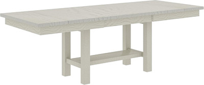 Grey Solid Wood Extendable Farmhouse Dining Table for 4-6, Space-Saving Design