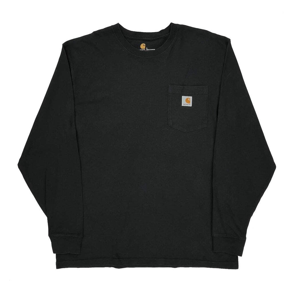 Carhartt Long Sleeve T-Shirt - Large Black Cotton