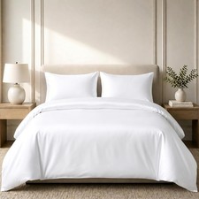 100 Egyptian Cotton Duvet Cover King White - Luxury Hotel Collection Comforter