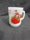 Vintage 80s Anchor Hocking American Greeting Strawberry Shortcake Milk Glass Mug