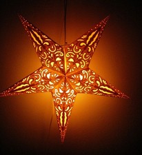 MAGIC STARLIGHT Beleuchteter Weihnachtsstern  60cm mit Kabel BEIGE GLITZER  NEU