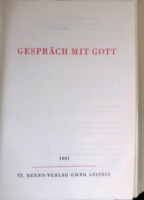 Gespräch mit Gott. Beckmann, Johannes: