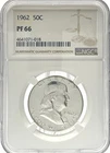 1962 FRANKLIN 50c HALF DOLLAR PROOF SILVER COIN NGC PF 66