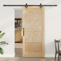SchiebetüR Orkdal 86 X 198,5 Cm Massives Kiefernholz Natur