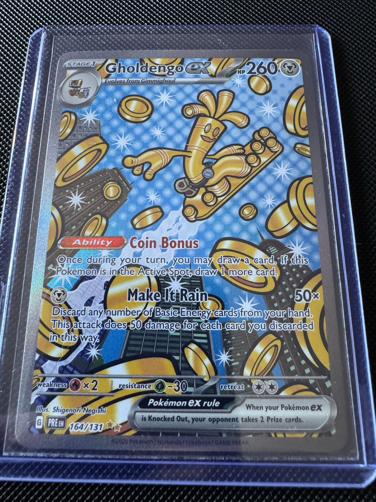 Pokémon Gholdengo EX TCG Prismatic Evolutions Card 164/131 NM Condition