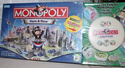 Monopoly Here and Now Edition 2006 Board Game Bonus Monpoly Express Dice Game
