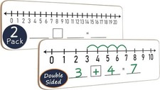 2 Pack Dry Erase Number Line Board 4  x12  Inch Lapboard Double Sided White...