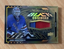 2023-24 UD Black Obsidian Jerseys Patch Gold #OJIS Igor Shesterkin #'d 4/10