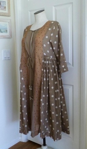 NEEM Indígena Textil Boho Lagenlook Borla Corbata Midi Plumero Abrigo Vestido M L Usado en Excelente Condición - Imagen 18 de 19