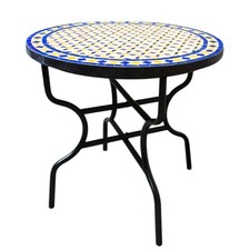 Table Marocaine En Mosaïque De Jardin Table À Manger Ronde 80Cm