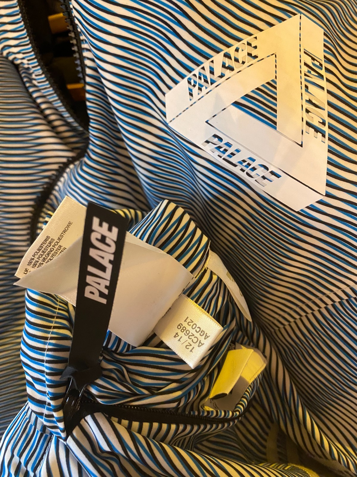 FW2014 Sample Palace x Adidas Striped Reversible Down Puffer Jacket Mens Medium image 10