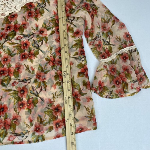 Disney Lauren Conrad Collection Damen XL Bluse Blumen Fasan Spitze Pullover - Bild 3 von 9