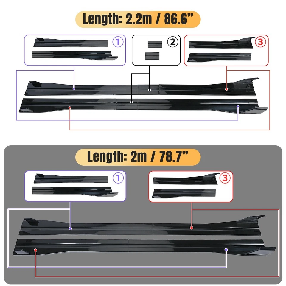 For Chrysler Town & Country 89-16 Side Skirts Splitter Spoiler Body Extension US - Image 3 of 4