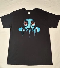 The Purge Dystopian Further Anarchy Gas Mask  Red X Black TShirt Mens Size Large