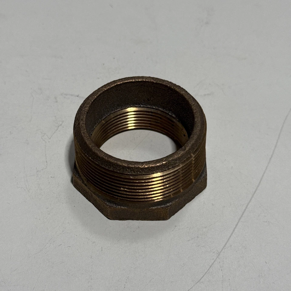 2" x 1-1/2" Lead-Free Brass Hex Reducer Bushing 125# Threaded NPT BR12090841 - Image 4 of 4