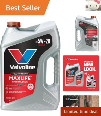 Ultimate 5W-20 High Mileage Motor Oil by MaxLife - 5 Quarts of Synthetic Power
