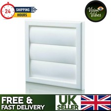 Extractor Fan Ducting Wall Gravity Flap Grille Ventilation Out White 4" 100mm