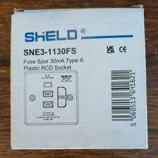Shield SNE3-1130FS Fuse Spur 30mA Type A Plastic RCD Socket - White