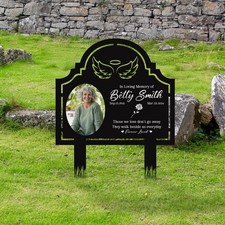 Custom Photo Grave Marker, Temporary Grave Marker With Photo, Outdoor Memorial