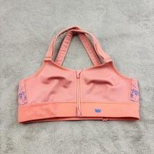 Shefit Flex Sports Bra Womens M Pink Front Zip Adjustable High Impact Support