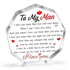 Valentines Day Gifts for Him To My Man Acrylic Plaque Gifts for Husband my man