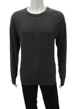 J Crew Mens Pullover Sweater Gray Geometric Cotton Crewneck Long Sleeve Size L