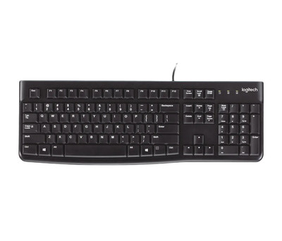 Logitech K120 Full Size USB Wired Keyboard 104 Keys US Layout Black