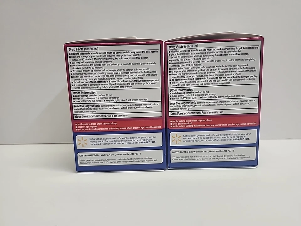 Pastilhas de nicotina Equate sabor cereja 2mg caixa de 108ct. (Lote de 2 caixas) - Imagem 4 de 4