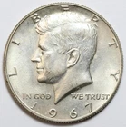 1967 50c Kennedy 40% Silver Half Dollar Uncirculated - RAW - Lightly Toned