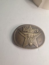 Vintage NOS Solid Brass Marlboro Longhorn Belt Buckle Unused..See Photos.. EE