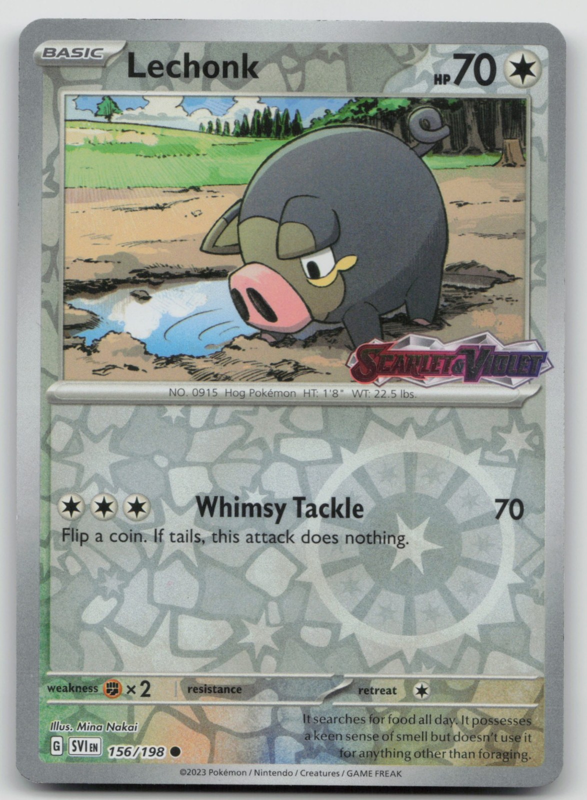 Lechonk 156/198 Scarlet & Violet Base Set Pokemon TCG Common Reverse Holofoil NM