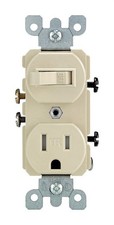 Leviton 15 amps 125 V Ivory Combination Switch/Outlet 5-15R 1 pk Pack of 8