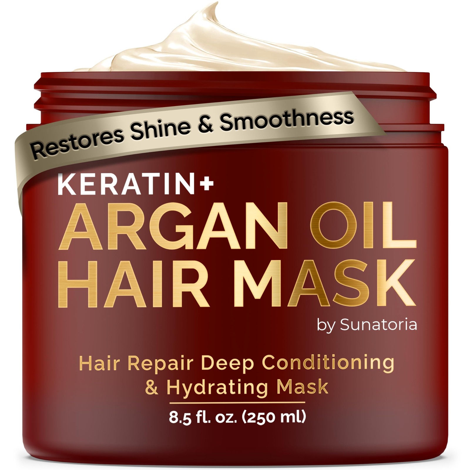 Keratin Argan Oil Hair Mask for Dry Damaged Frizzy Hair Repair-image