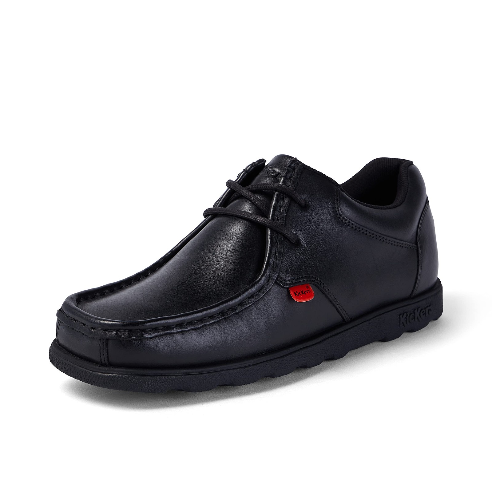 Kickers Men's Fragma Lace Up Moc Toe Comfortable Leather Shoes | 6 UK, Black
