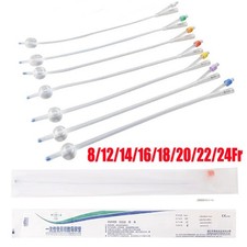 1/2/5/10PCS Disposable 2 Way Silicone Urinary Catheter 8/12/14/16/18/20/22/24Fr