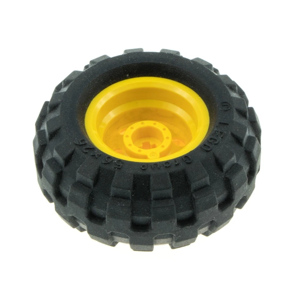 1 件乐高 Technic Wheel 56x26 黑色轮辋 30.4x20 黄色汽车轮胎 55976 56145c02 — 第 2/2 张图片