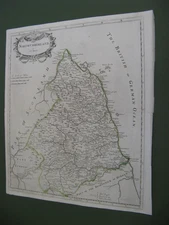 100% ORIGINAL LARGE NORTHUMBERLAND MAP BY ROBERT MORDEN C1695 VGC