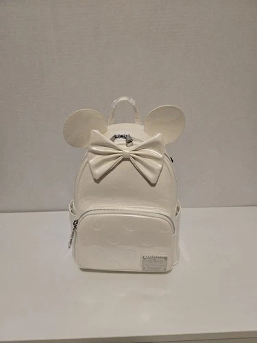 Loungefly Disney Minnie Mouse Wedding Pearl Irridescent Mini Backpack