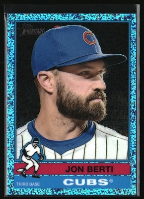 2025 Topps Heritage #667 Jon Berti Chrome Light Blue Sparkle Refractor